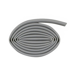 Gaine fil électrique adaptable 6x7mm PVC souplisseau gris 1m
