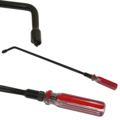 Tournevis plat Buzzetti renvoi d'angle réglage carburateur 430mm angle 110° (réf. 5113)