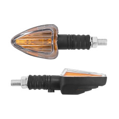Clignotant universel adaptable PAIRE triangle à ampoule BA9S transparent-noir