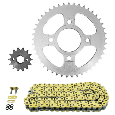 Kit chaîne AFAM 428 14x45 (démultiplication origine) adapt. Daelim 125 Roadsport 2008-2016