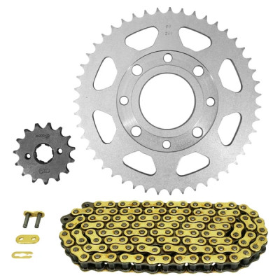 Kit chaine AFAM 428 15x47 pour Honda 125 CB 1972-1976, K5 1975-1981, JX 1975-1979 (démultiplication origine)