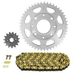 Kit chaine AFAM 428 15x47 pour Honda 125 CB 1972-1976, K5 1975-1981, JX 1975-1979 (démultiplication origine)