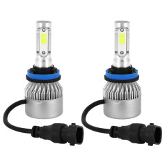 Ampoule-lampe à led adaptable 12V culot PGJ19-1 8000 lumens 6500K avec ventilateur de refroidissement alu (x2)