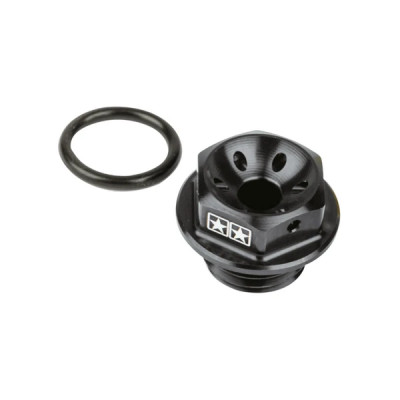 Bouchon d'huile STAGE6 noir adapté pour moteurs AM6 - 50cc Minarelli, MBK, Yamaha, Peugeot, Rieju, Beta, Aprilia