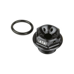 Bouchon d'huile STAGE6 noir adapté pour moteurs AM6 - 50cc Minarelli, MBK, Yamaha, Peugeot, Rieju, Beta, Aprilia