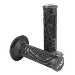 Revêtement poignée DOMINO D-LOCK noir closed end 116-125mm avec 4 bagues (x2)