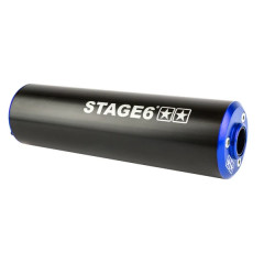 Silencieux Stage6 Alu Diam 60mm Passage Gauche Noir-Bleu