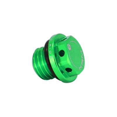 Bouchon huile KRM ALU CNC VERT Adaptable AM6 pour Beta 50 RR, Rieju 50 MRT, Sherco 50 SM, SE-R