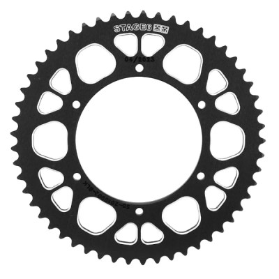 Couronne STAGE6 53 dents 420 ALU CNC noir pour APRILIA SX 50 2012-2017