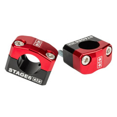 Pontet de guidon STAGE6 Alu CNC 28mm noir/rouge
