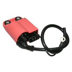 Bobine d'allumage adaptable 3 plots 1 fil compatible Piaggio Zip 2T 1992-1997, Typhoon 1994-1997, NRG 1994-1998, Gilera Stalker 1997-2003, Runner 1997-2003