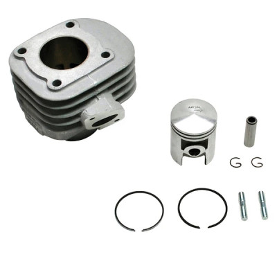 Kit 50cc AIRSAL alu nikasil - Axe de piston 10mm - Adaptable pour Minarelli horizontal, scooters MBK 50 Ovetto, Mach G et Yamaha 50 Jog Neos 2T
