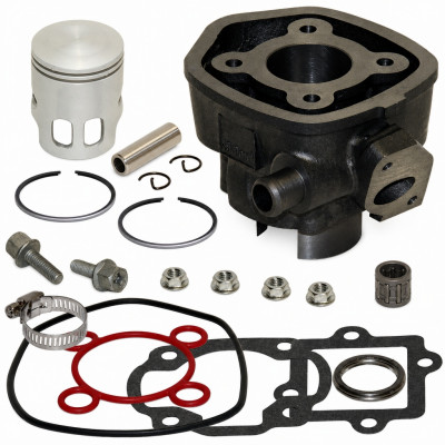 Pack cylindre piston avec vis et cage : Scooter MBK Nitro, Mach-G, Yamaha Aerox, Jog 2T liquide