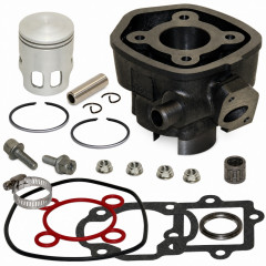 Pack cylindre piston avec vis et cage : Scooter MBK Nitro, Mach-G, Yamaha Aerox, Jog 2T liquide