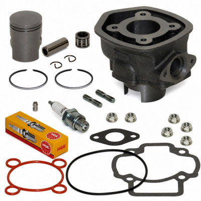 Pack reparation cylindre piston bougie, cage et accessoires : Scooter Gilera DNA, Runner, Piaggio Zip, NRG, NTT, Quartz, Aprilia SR, Derbi Atlantis, GP1