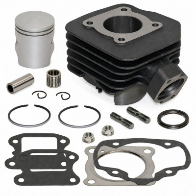 Pack cylindre piston avec vis et cage : Scooter Peugeot Vivacity, Speedfight, Buxy, TKR, Zenith, Trekker, Elystar, Elyseo, Looxor, Squab, X-Fight