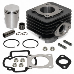 Pack cylindre piston avec vis et cage : Scooter Piaggio Typhoon, Fly, Liberty, NRG, Sfera, Vespa, Zip, Gilera Ice, Storm, TPH, Stalker, Italjet, Derbi, Aprilia
