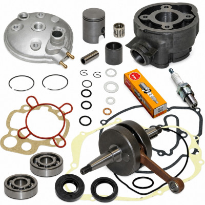 Pack bas et haut moteur adaptable cylindre, vilo et accessoires : 50 à boite minarelli am6, Aprilia RS, RX, MX, Yamaha TZR, DTR, DTX, Peugeot XP6, XPS, Beta RR, SM