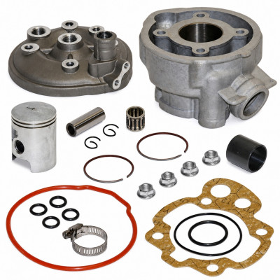 Pack haut moteur alu cylindre, piston, culasse et accessoires : 50 à boite minarelli am6, Aprilia, Beta, Fantic, Malaguti, Rieju, Sherco, Peugeot, Yamaha, MBK 2T 50cc