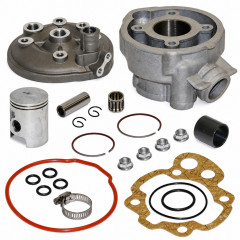 Pack haut moteur alu cylindre, piston, culasse et accessoires : 50 à boite minarelli am6, Aprilia, Beta, Fantic, Malaguti, Rieju, Sherco, Peugeot, Yamaha, MBK 2T 50cc