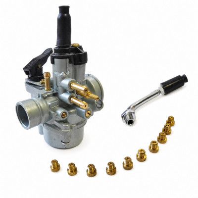 Carburateur type PHVA 17,5 starter gâchette avec 10 gicleurs pour scooter mécaboite cyclomoteur 50cc