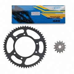 Kit chaine or remforcé 420 Dents 14x53 : 50 à boite Derbi Senda après 2000