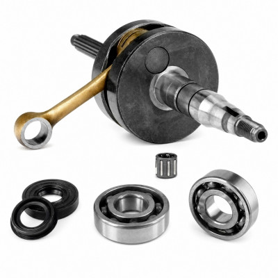 Vilebrequin + roulements joint spi Adaptables 50cc Yamaha Aerox Nitro Ovetto, Aprilia Area Gulliver Sonic SR, Malaguti F12