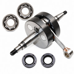 Vilebrequin + roulements joint spi Adaptables 50cc euro2 pour Derbi Senda DRD SM, Gilera GSM GPR Racing, X-Race X-Treme (EBE050)
