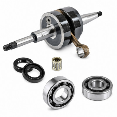 Vilebrequin + roulements joint spi Adaptables 50cc Peugeot Django Kisbee Ludix Air Liquide, Blaster Jet Force Looxor, Snake One Trend Speedfight 3 Vivacity