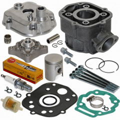 Pack reparation haut moteur cylindre, piston, culasse, goujon et accessoires : 50 à boite Derbi Senda, DRD, X-Treme, GPR, Aprilia RS euro 3
