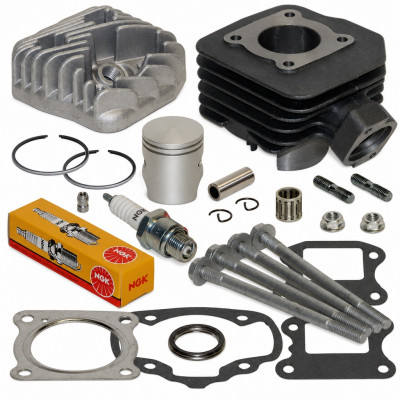 Pack reparation haut moteur cylindre, piston, culasse, goujon et accessoires : Scooter Peugeot Vivacity, Speedfight, Buxy, TKR, Zenith, Trekker, Elystar, Elyseo, Looxor, Squab, X-Fight