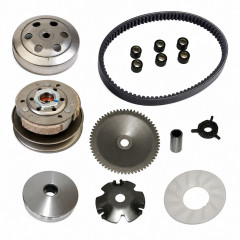 Pack transmission type origine variateur, embrayage, courroie, galets, ressorts : Scooter chinois GY6 139 QMB QMA 4T roue 12 pouces, Peugeot Kisbee 4T