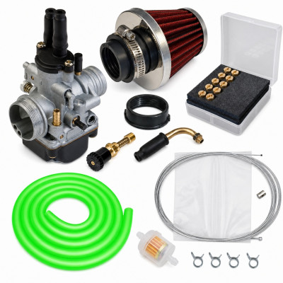 kit carbu 21 phbg stater gâchette, durite verte, gros filtre : Moto 50 à boite, scooter, cyclomoteur universel