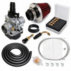 kit carbu 21 phbg stater gâchette, durite noir, gros filtre : Moto 50 à boite, scooter, cyclomoteur universel