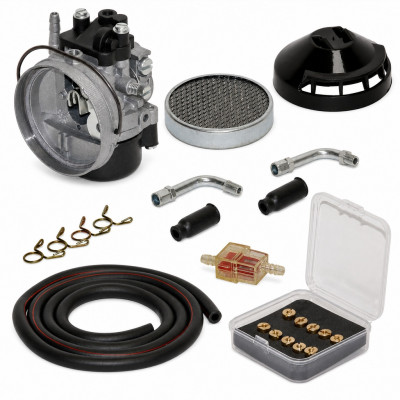 kit carbu 15 sha avec 10 gicleurs durite noir, filtre air : Cyclomoteur mobylette MBK 51, Peugeot 103