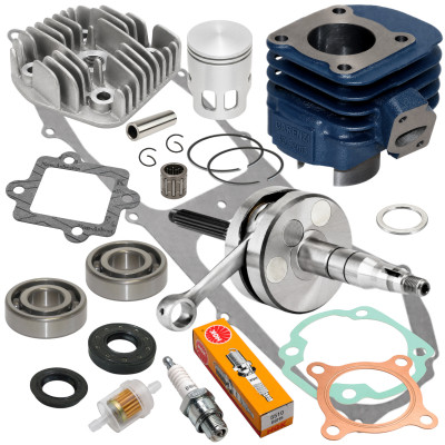 Pack bas et haut moteur carenzi cylindre, vilo et accessoires : Scooter MBK Ovetto, Mach-G, Yamaha Jog, Neos, Aprilia SR, Rally, Malaguti F10, F12, F15
