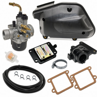 Kit carbu 17,5 type origine avec boite a air pipe clapet et accessoires : Scooter MBK Booster, Yamaha BW's (à partir de 2004)