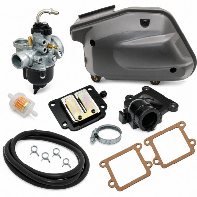 Kit carbu type origine avec boite a air pipe clapet et accessoires : Scooter MBK Booster, Yamaha BW's 2004 et plus