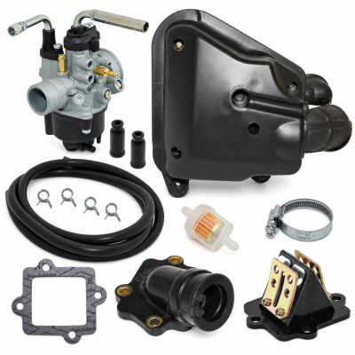 Kit carbu type origine avec boite a air pipe clapet et accessoires : Scooter MBK Nitro, Ovetto avant 2003