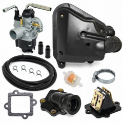 Kit carbu type origine avec boite a air pipe clapet et accessoires : Scooter MBK Nitro, Ovetto avant 2003