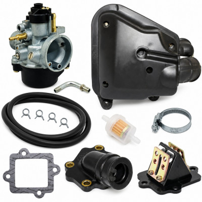 Kit carbu type origine avec boite a air pipe clapet et accessoires : Scooter MBK Nitro, Ovetto 2004 et plus