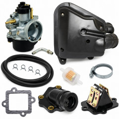 Kit carbu type origine avec boite a air pipe clapet et accessoires : Scooter MBK Nitro, Ovetto 2004 et plus