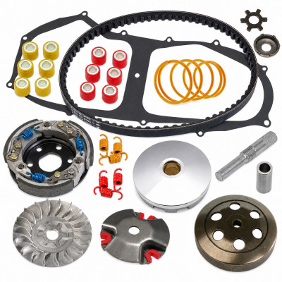 Pack transmission super sport variateur, embrayage, courroie, galets, ressorts : Scooter MBK Nitro, Ovetto, Mach-G, Yamaha Aerox, Neos, Jog 50cc 2T