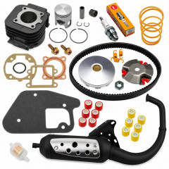 Pack pot et moteur cylindre, transmission et accessoires : Scooter MBK Booster, Yamaha BWS 50cc 2T toutes années