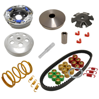 Pack transmission super sport variateur, embrayage, courroie, galets, ressorts : Scooter Peugeot Ludix, Vivacity, TKR, Trekker, Speedfight 1/2/3, Buxy, Zenith 50cc