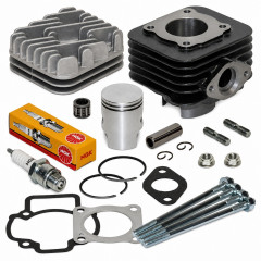 Pack reparation haut moteur cylindre, piston, culasse, goujon et accessoires : Scooter Piaggio Typhoon, Fly, Liberty, NRG, Sfera, Vespa, Zip, Gilera Ice, Storm, TPH, Stalker, Italjet, Derbi, Aprilia
