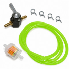 Pack robinet, filtre à essence, durite 6mm adaptables et universel pour scooter moto vert