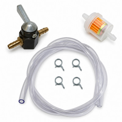 Pack robinet, filtre à essence, durite 6mm adaptables et universel pour scooter moto transparent