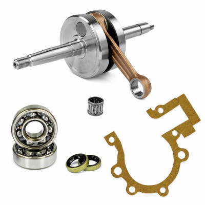 Pack vilebrequin, roulements et joint Adaptables mobylete MBK 51 allumage électronique petit cône