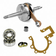 Pack vilebrequin, roulements et joint Adaptables mobylete MBK 51 allumage électronique petit cône
